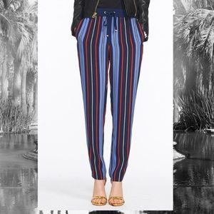 Juicy Couture 100% Silk Mixed Stripe Trouser Pants